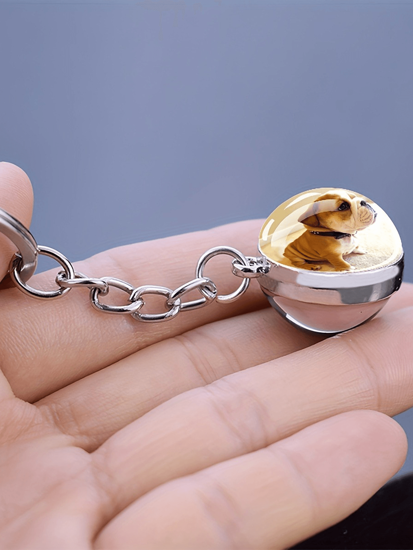 Custom Photo Glass Dome Keychain